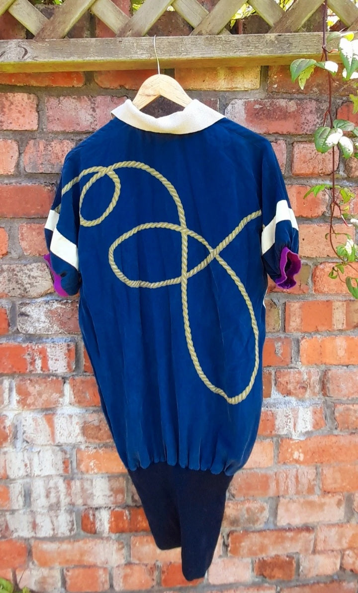 Vintage 80s Silky Rib Knit Sports Polo Shirt Dress