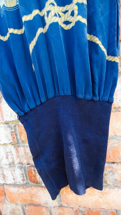 Vintage 80s Silky Rib Knit Sports Polo Shirt Dress