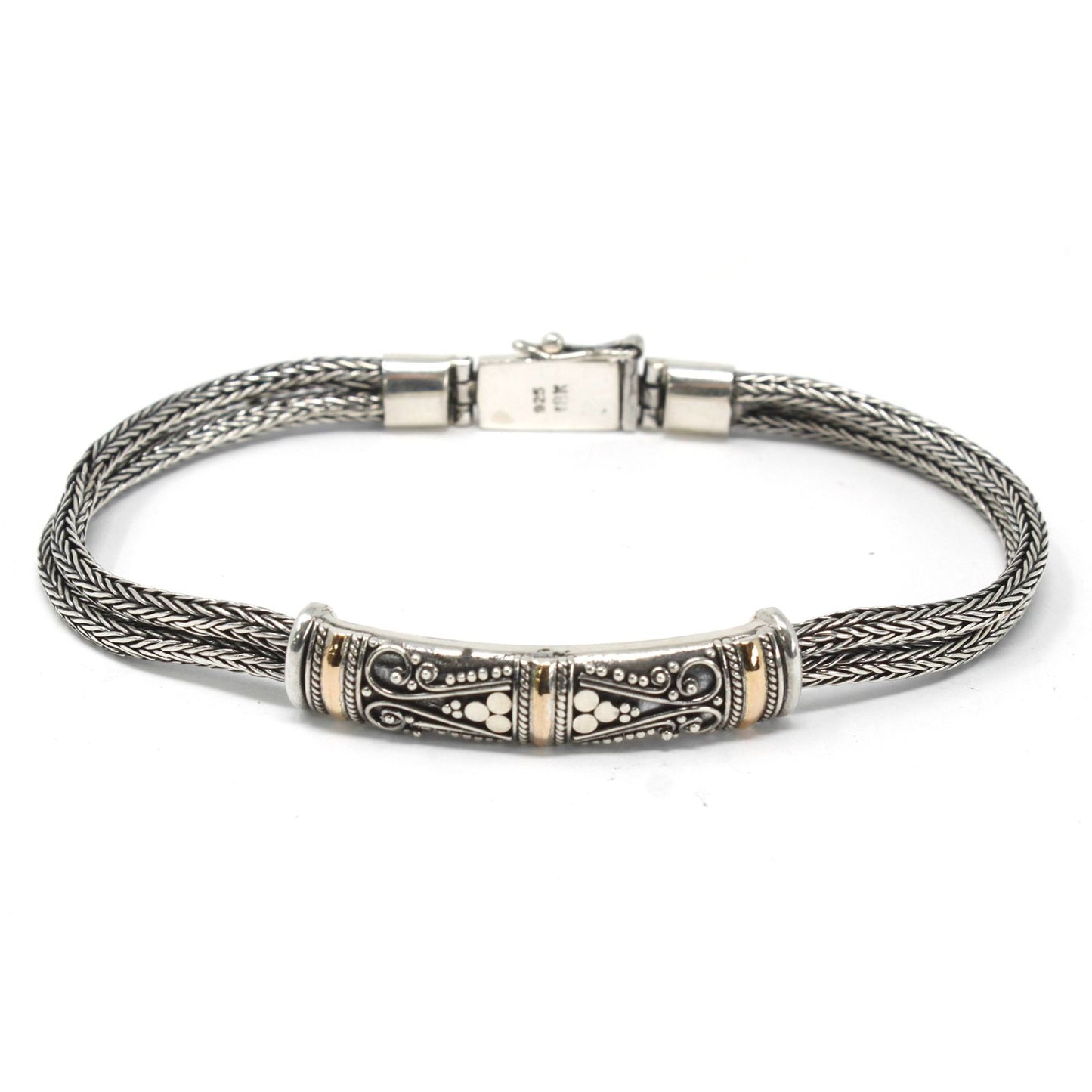 Silver & Gold Unisex Twin Chain Bracelet