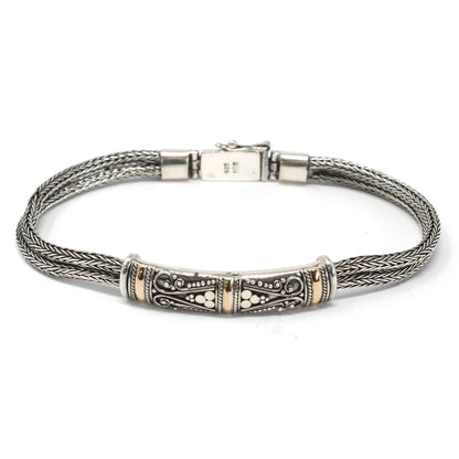 Silver & Gold Unisex Twin Chain Bracelet
