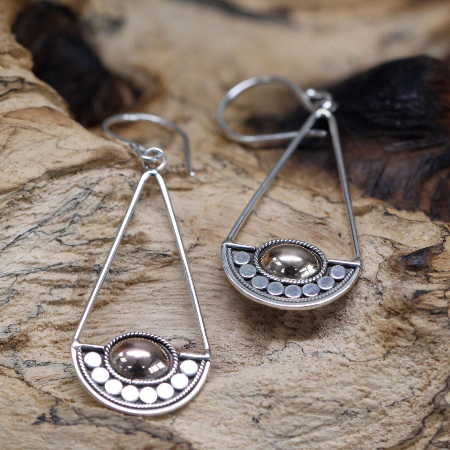 Silver & Gold Luna Balance Earrings