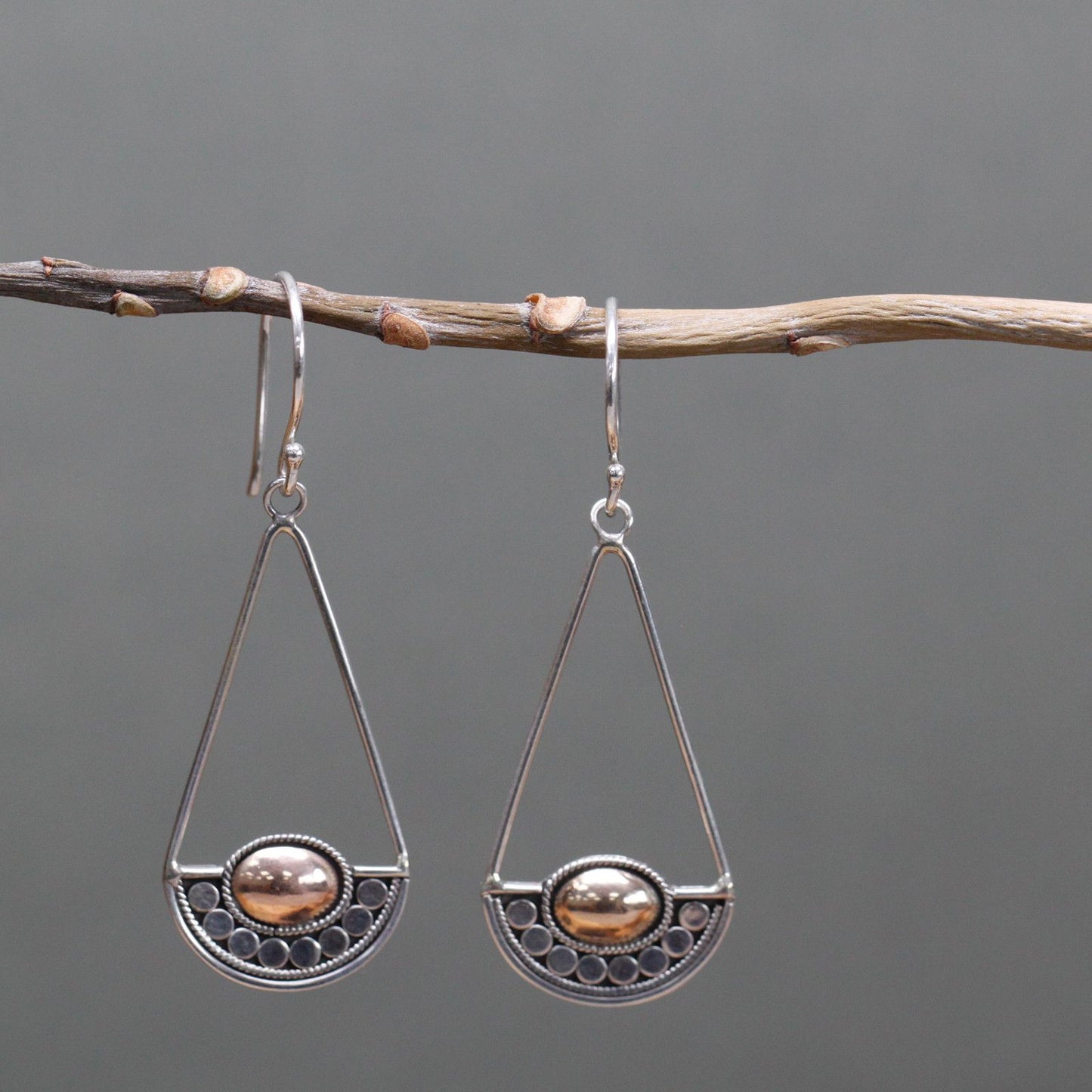 Silver & Gold Luna Balance Earrings