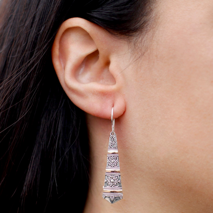 Silver & Gold Tribal Drop Earrings