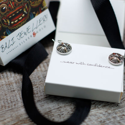 Silver & Gold Hamsa Drop Earrings
