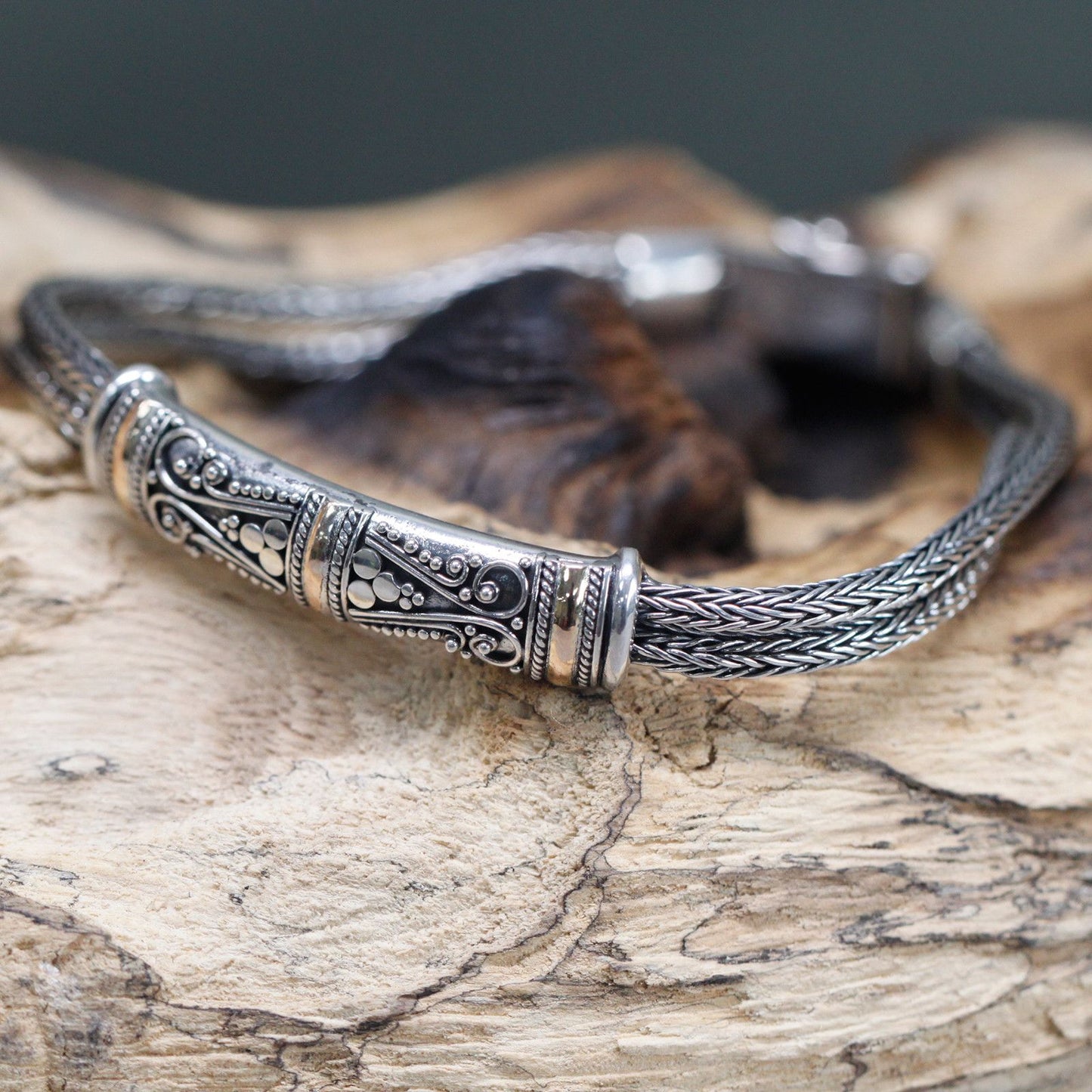 Silver & Gold Unisex Twin Chain Bracelet