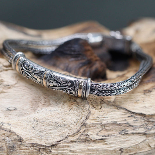 Silver & Gold Unisex Twin Chain Bracelet