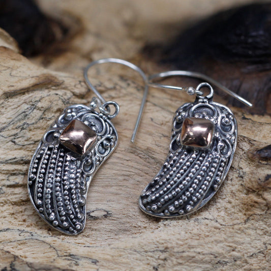 Silver & Gold Angel Wing Earrings