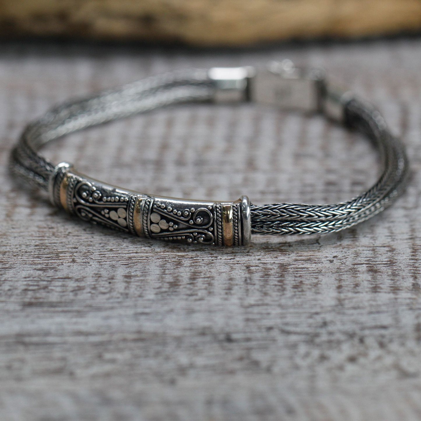 Silver & Gold Unisex Twin Chain Bracelet