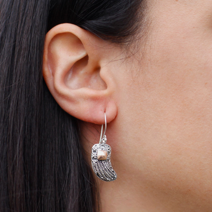 Silver & Gold Angel Wing Earrings