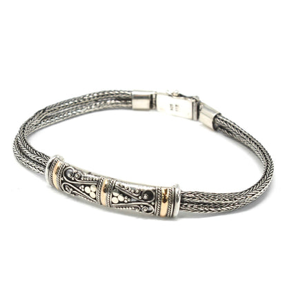 Silver & Gold Unisex Twin Chain Bracelet