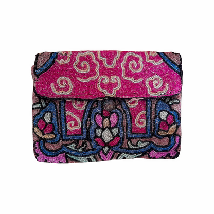 Art Deco 1930s Multicoloured Microbeaded Small Clutch Bag