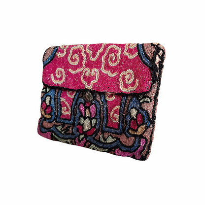 Art Deco 1930s Multicoloured Microbeaded Small Clutch Bag