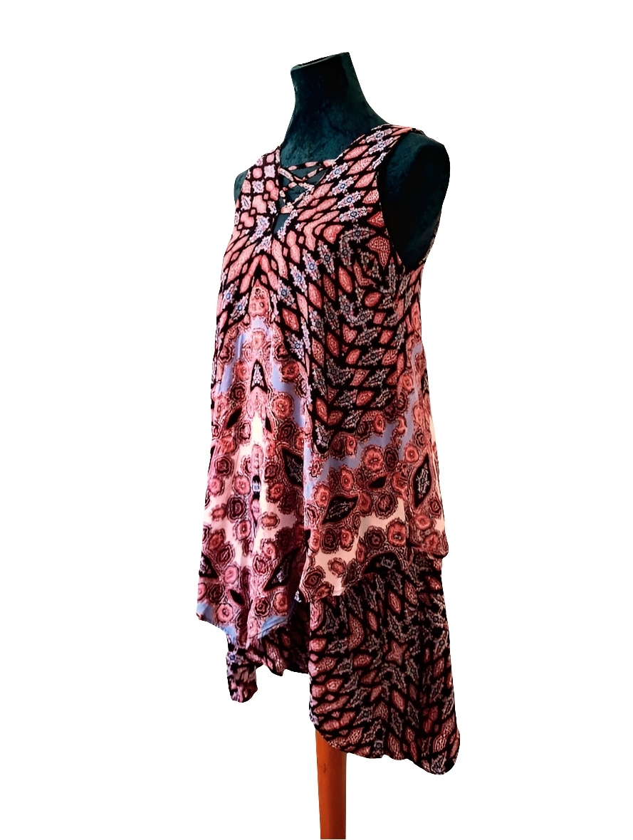 Vintage 90s KNOX ROSE Ethnic Print Shift Dress