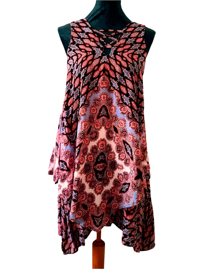 Vintage 90s KNOX ROSE Ethnic Print Shift Dress