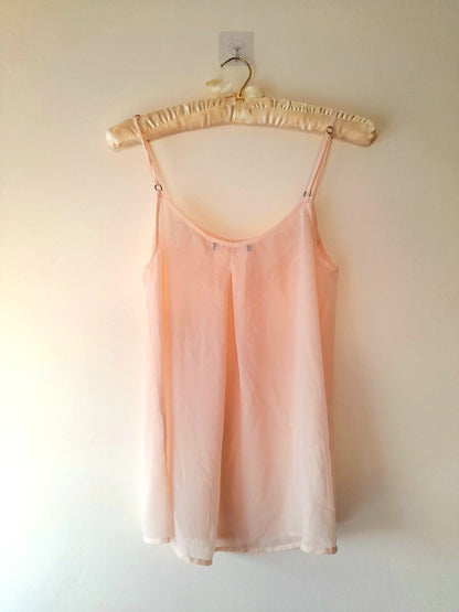 Pink Chiffon Beaded Vintage Camisole Top