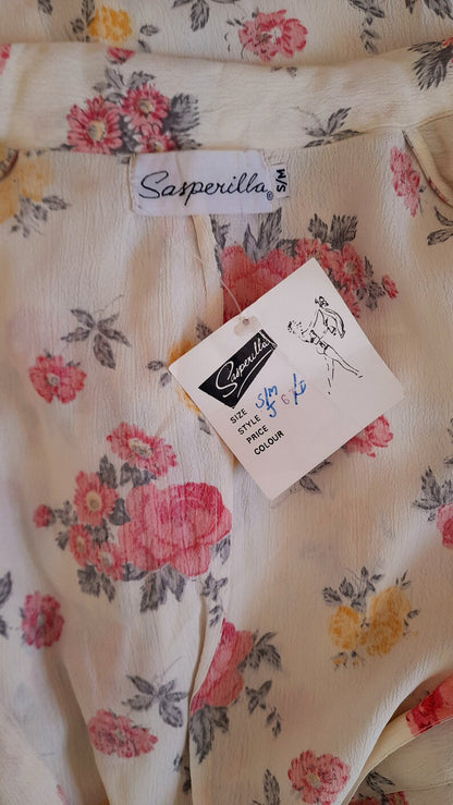 Vintage 1960s Sasperilla Floral Mini Shirt Dress