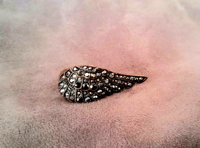 Bronze Marcasite Sparkling Wing Ring