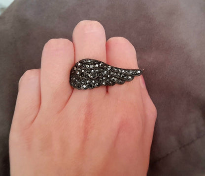 Bronze Marcasite Sparkling Wing Ring