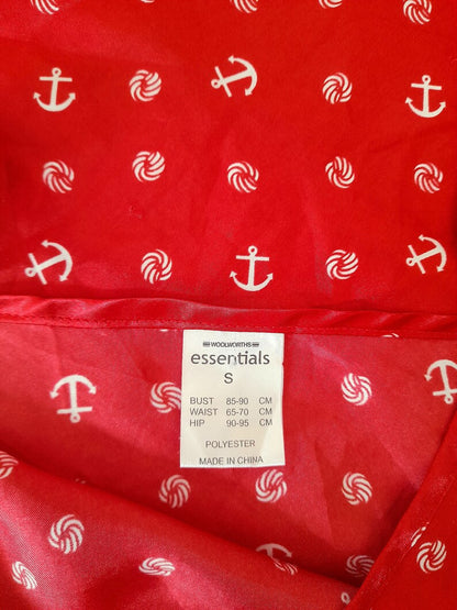 Vintage Red & White Satin Anchor Dress