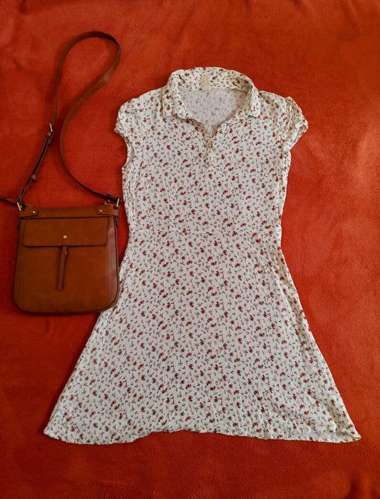 Vintage Y2K Roses & Lavender Flower Button Dress