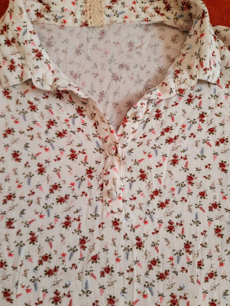 Vintage Y2K Roses & Lavender Flower Button Dress