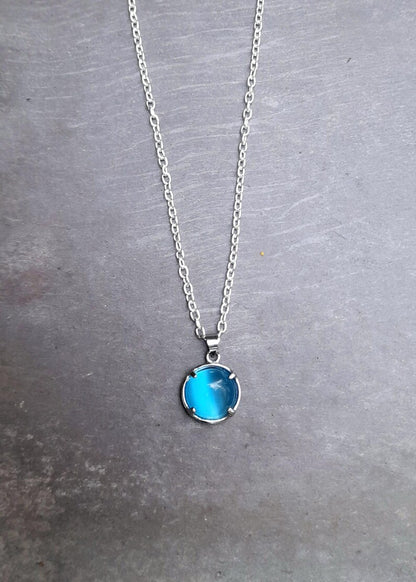 Silver Oriental Filigree Resin Reversable Pendant
