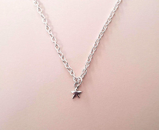 Dainty 925 Sterling Silver Star Necklace