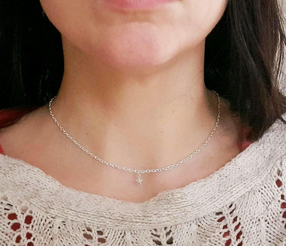 Dainty 925 Sterling Silver Star Necklace
