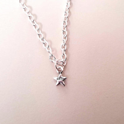 Dainty 925 Sterling Silver Star Necklace