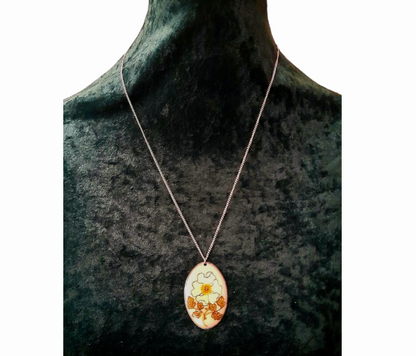 Vintage 1960s Fiona Danby Glazed Flower Pendant