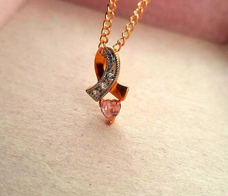 Rhinestone Infinity Gold Heart Pendant