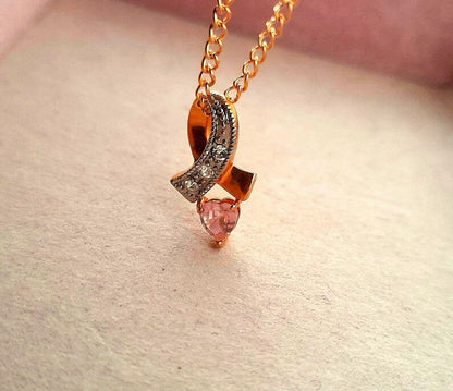 Rhinestone Infinity Gold Heart Pendant