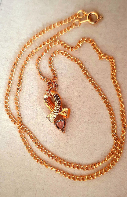 Rhinestone Infinity Gold Heart Pendant