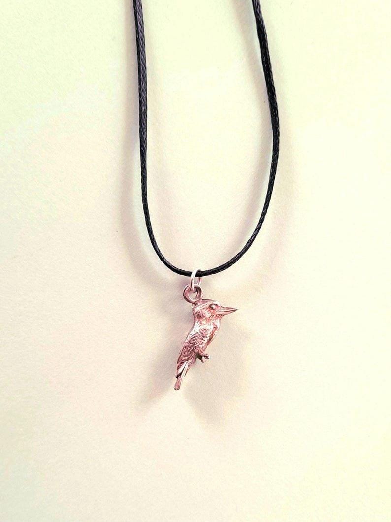 Solid Sterling Silver Bird Cord Necklace