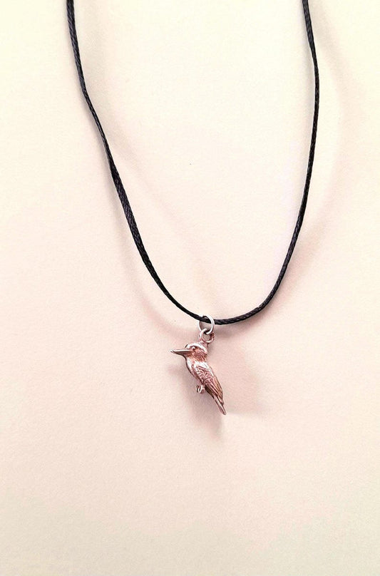Solid Sterling Silver Bird Cord Necklace