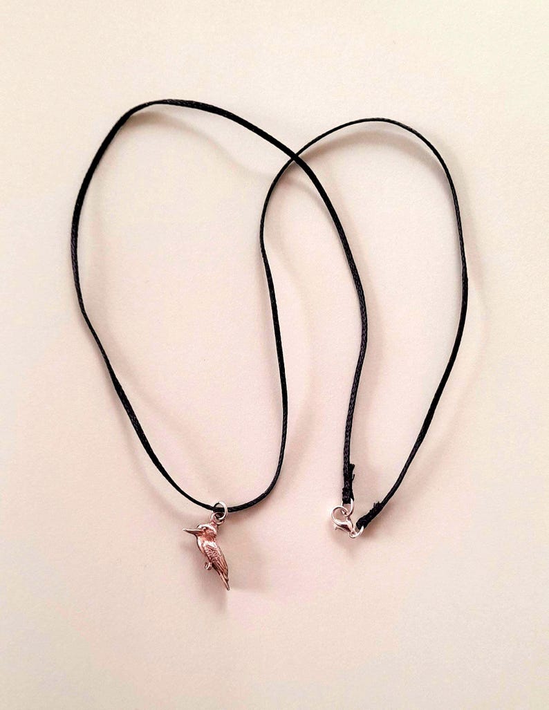 Solid Sterling Silver Bird Cord Necklace