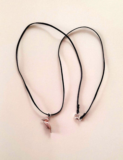 Solid Sterling Silver Bird Cord Necklace