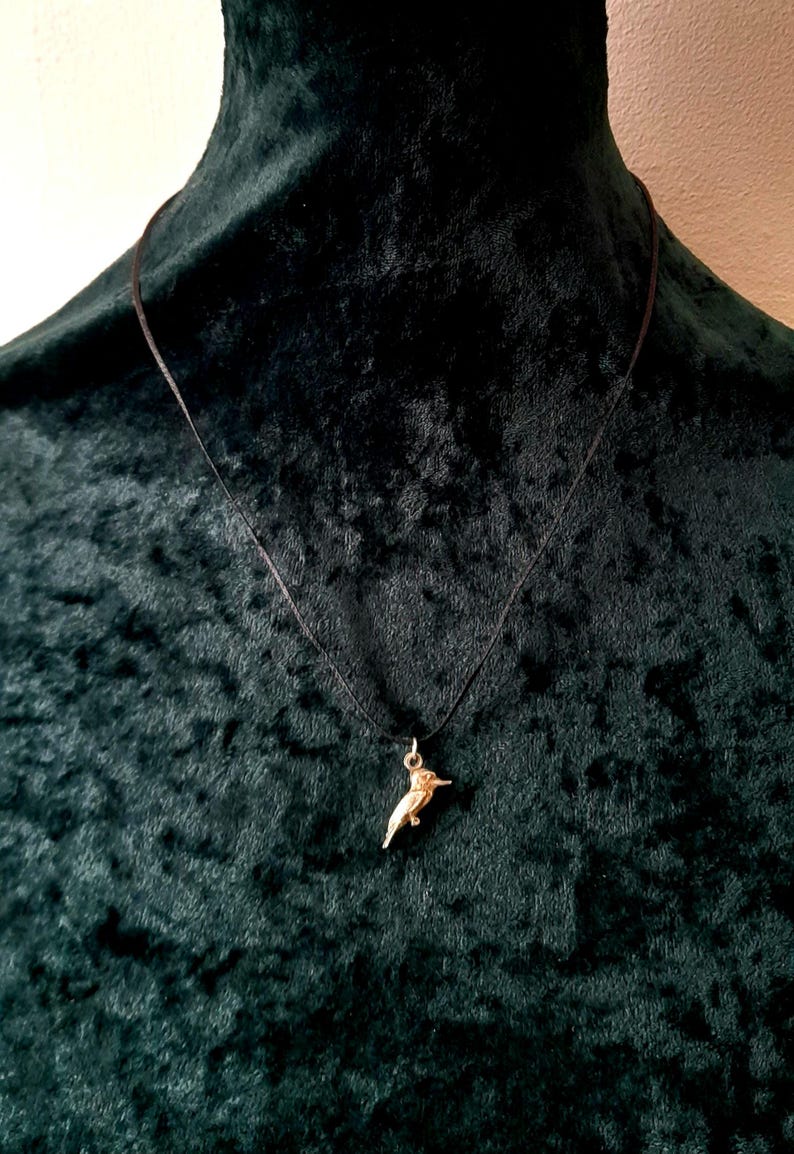 Solid Sterling Silver Bird Cord Necklace