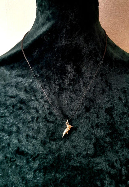 Solid Sterling Silver Bird Cord Necklace