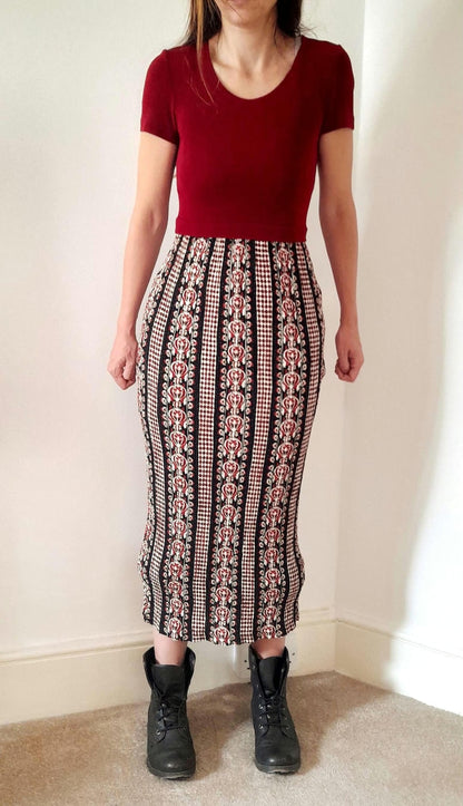 Vintage 90s Plein Futur Ethnic Bodycon Dress