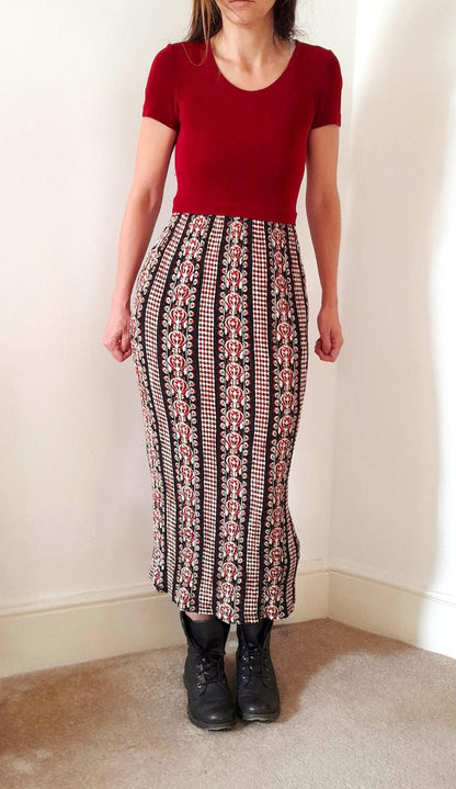 Vintage 90s Plein Futur Ethnic Bodycon Dress