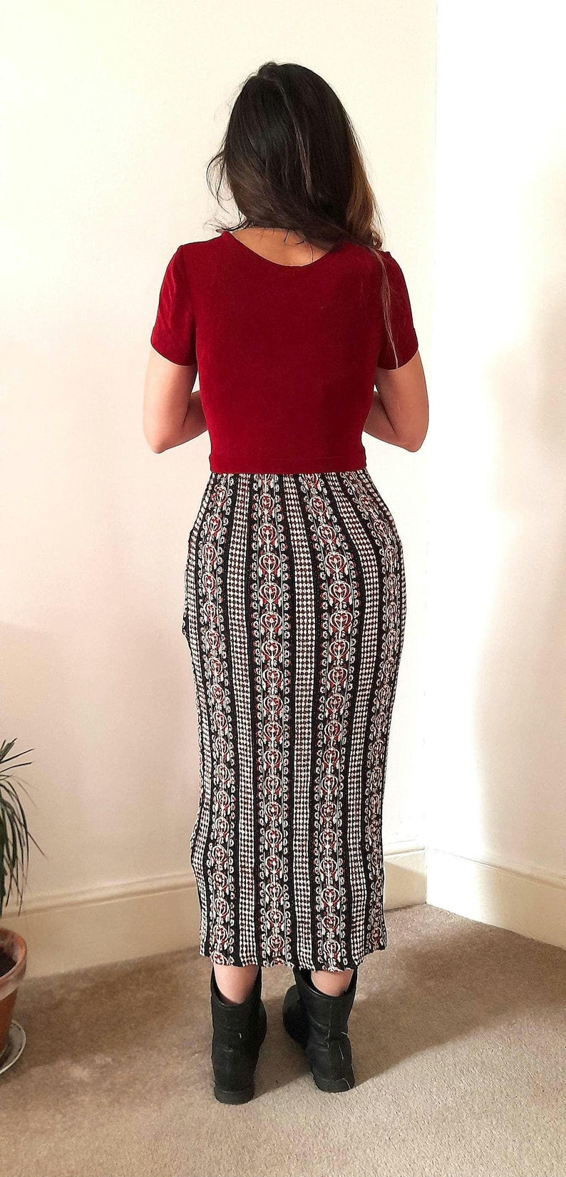 Vintage 90s Plein Futur Ethnic Bodycon Dress