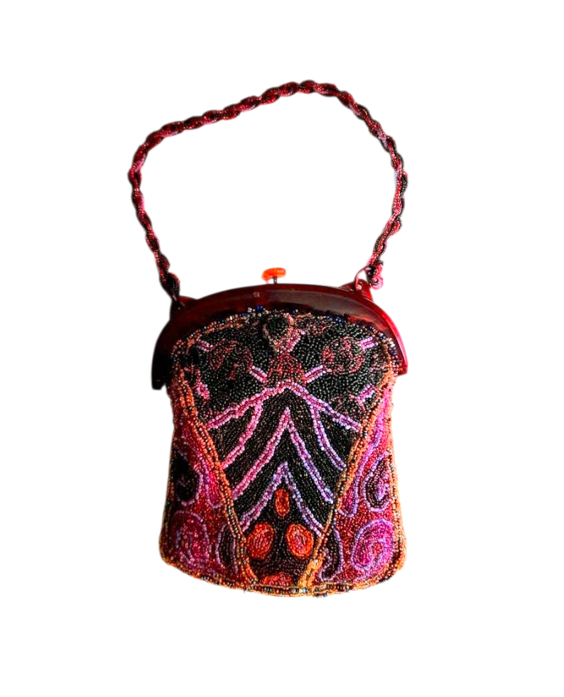 Art Deco 1920s Micobeaded Clasp Bag