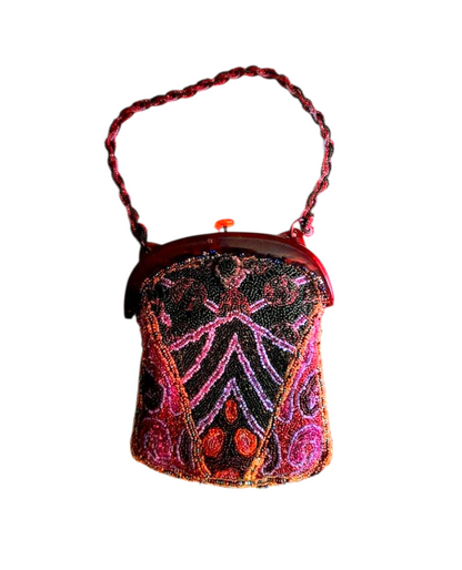 Art Deco 1920s Micobeaded Clasp Bag