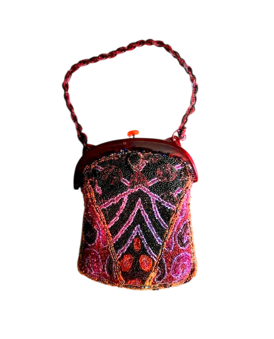 Art Deco 1920s Micobeaded Clasp Bag
