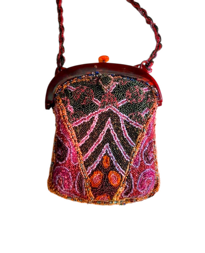 Art Deco 1920s Micobeaded Clasp Bag