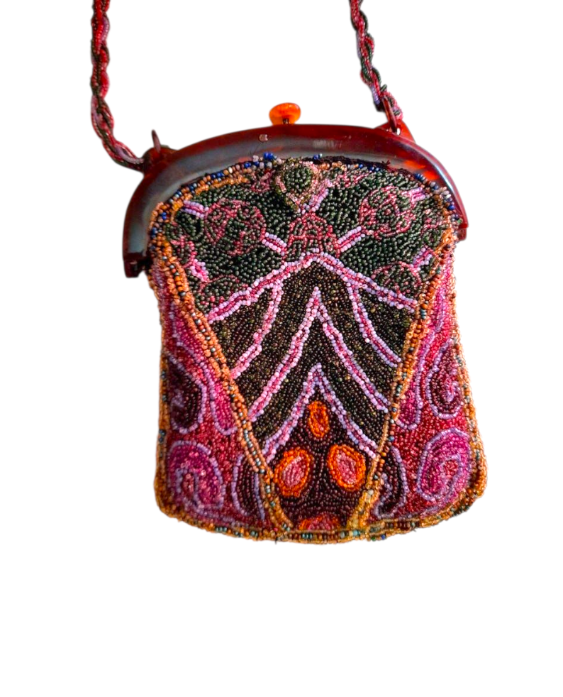 Art Deco 1920s Micobeaded Clasp Bag