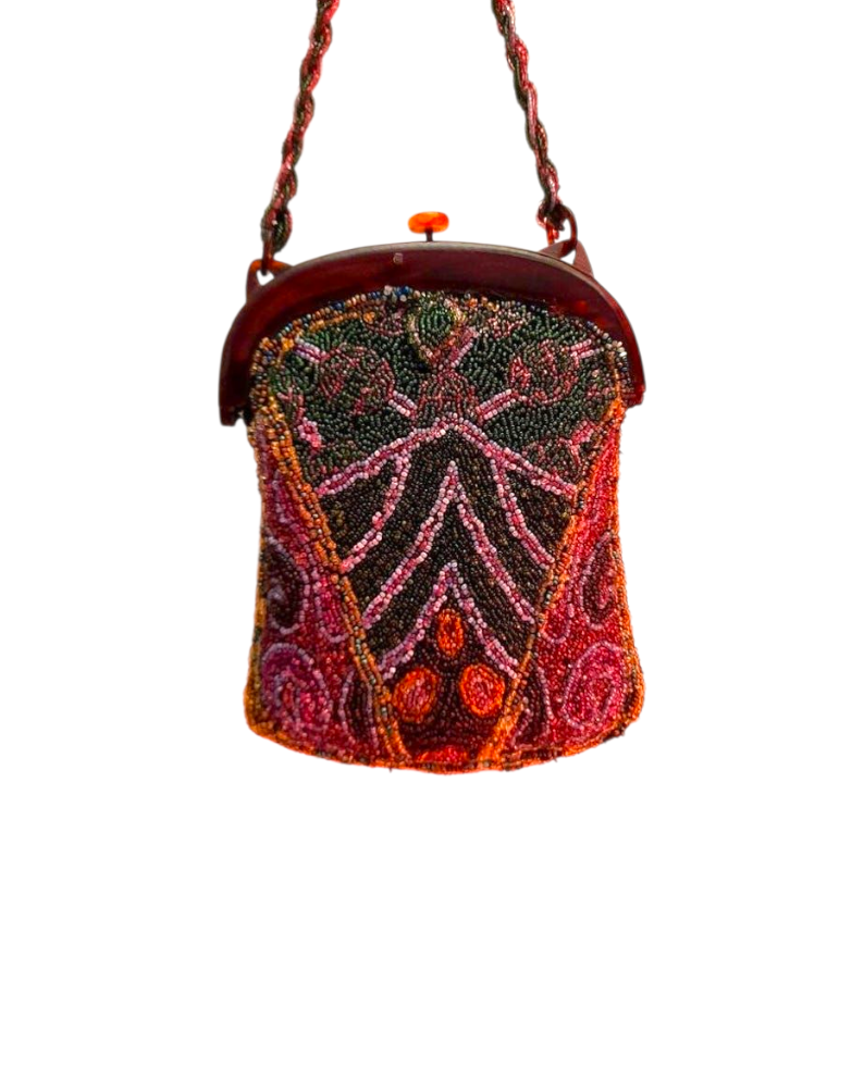 Art Deco 1920s Micobeaded Clasp Bag
