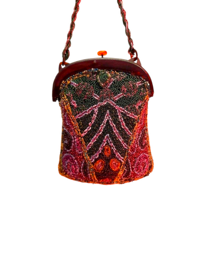 Art Deco 1920s Micobeaded Clasp Bag