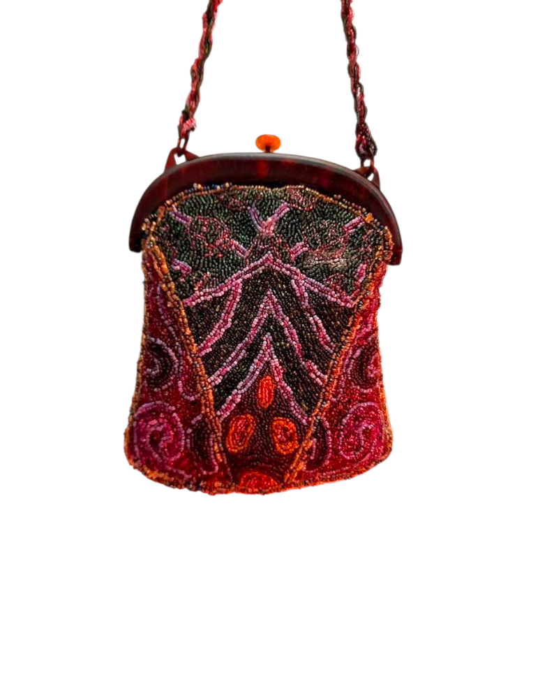 Art Deco 1920s Micobeaded Clasp Bag